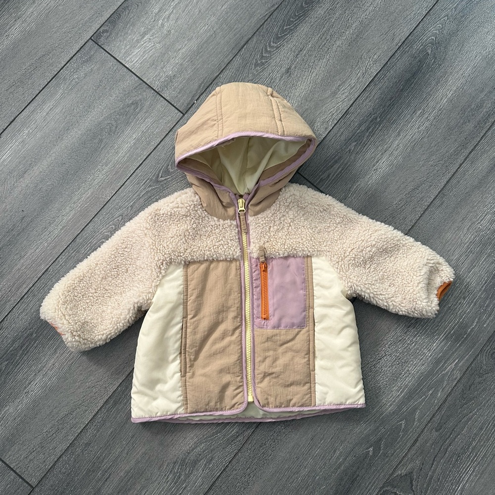 Zara Colorblock Mixed Media Baby Jacket